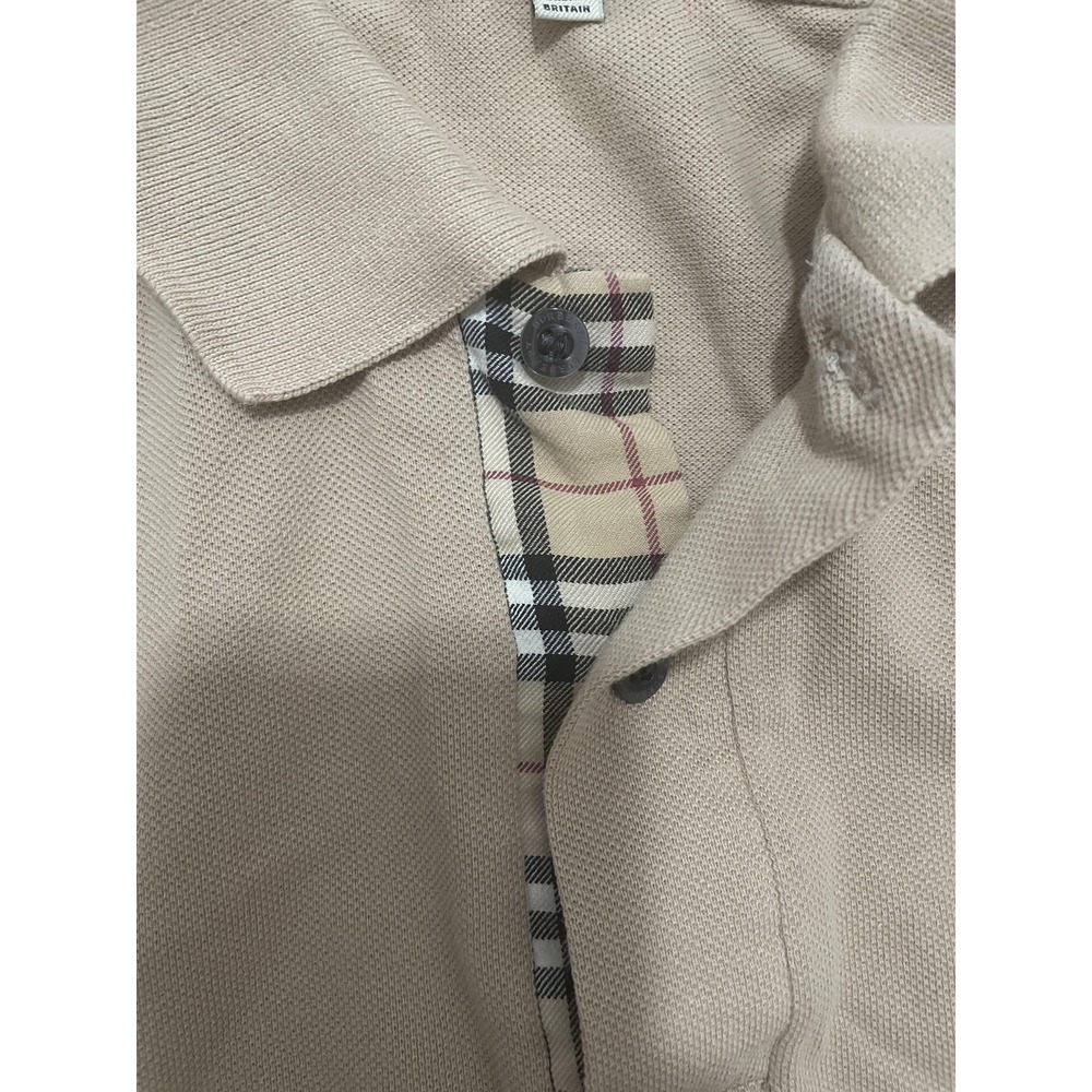 Burberry Polo Mens Small Nova Check Placket Beige England - Picture 4 of 12